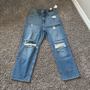 Hollister High-Rise Dad Jeans - Classic Blue